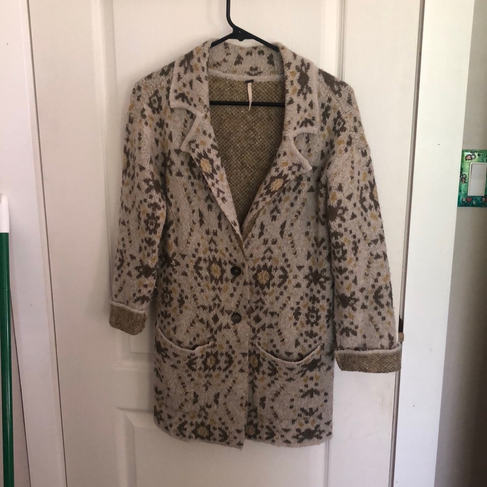 FREE PEOPLE Sun Wool Cardigan Sweater Coat